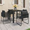 vidaXL 5 Piece Patio Dining Set PVC Rattan Black