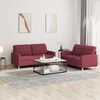 vidaXL Sofa Set Wine Red 100% polyester fabric, metal frame, plywood Small