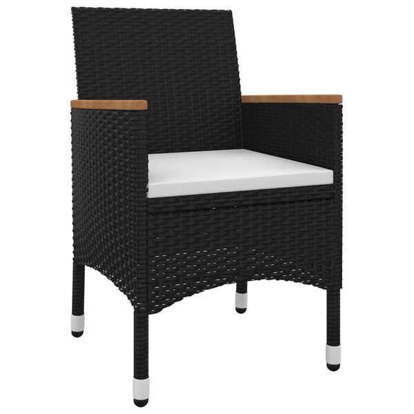 vidaXL Garden Dining Set Black PE rattan 7 Piece Set