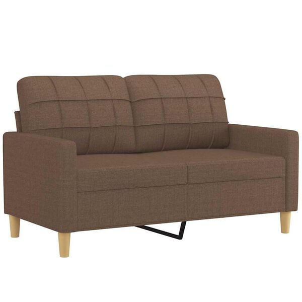 vidaXL 2-seater Sofa Brown Fabric (100% polyester), metal, textilene