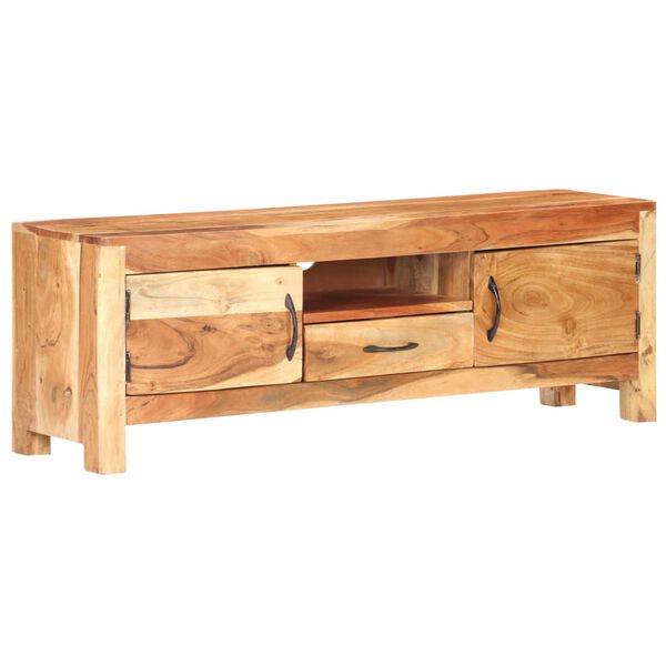 vidaXL TV Cabinet Natural Wood Solid Acacia Wood Medium TV Cabinet