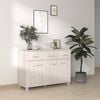vidaXL Sideboard White Solid pinewood, MDF Medium Sideboard