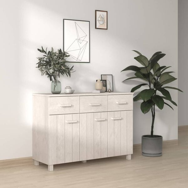 vidaXL Sideboard White Solid pinewood, MDF Medium Sideboard