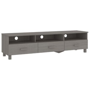vidaXL TV Cabinet Light Grey Solid Pinewood, MDF Medium TV Cabinet