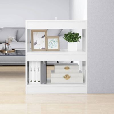 vidaXL Book Cabinet/Room Divider High Gloss White 23.6"x11.8"x28.3"