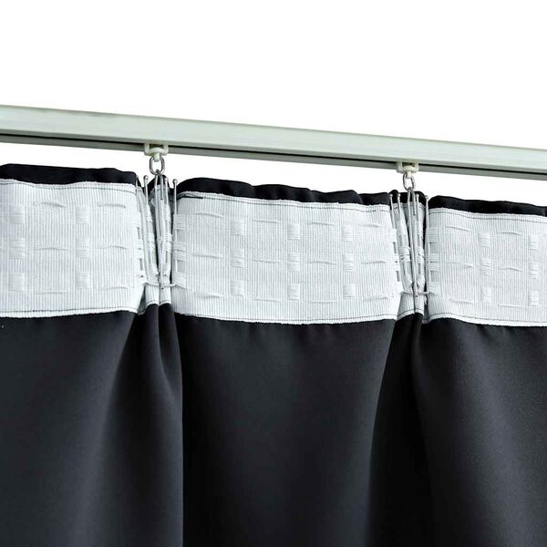 vidaXL Blackout Curtains with Hooks 2 pcs Black 55.1x68.9"