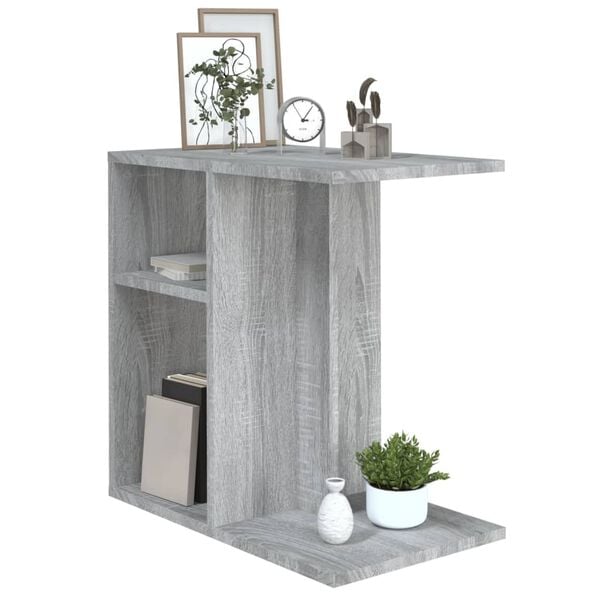 vidaXL Side Table Grey Sonoma Engineered wood 19.7x11.8x19.7 in
