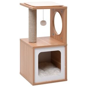 vidaXL Cat Tree Brown Wood Medium Durable Cat Tree Rectangular