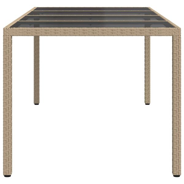 vidaXL Garden Dining Table Beige 74.8" x 35.4" x 29.5" Poly rattan