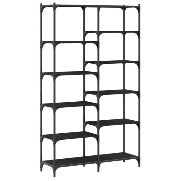 vidaXL Bookshelf Black Engineered wood, iron 39.4x12.6x66.9 in