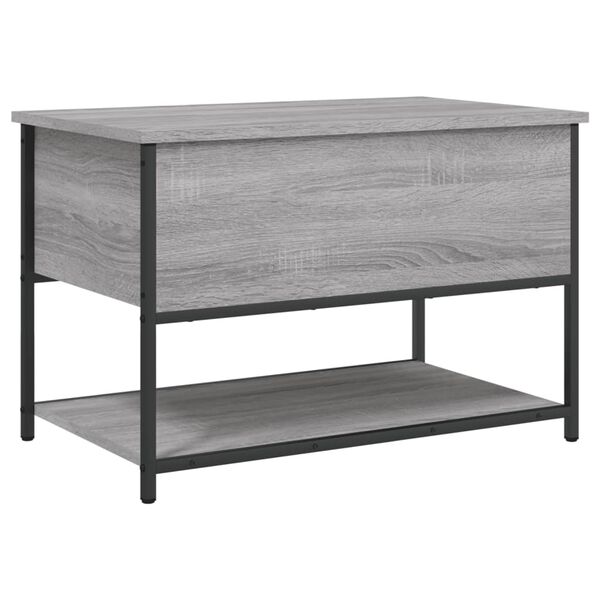 vidaXL Storage Bench Gray Sonoma Engineered Wood, Metal Compact