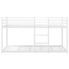 vidaXL Bunk Bed White Steel, mesh fabric Twin Bunk Bed Rectangular