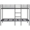 vidaXL Bunk Bed Black Steel, mesh fabric Twin Bunk Bed Rectangular