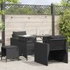 vidaXL Garden Sofa Set Black PE rattan, powder-coated steel Medium