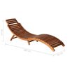 vidaXL Sunlounger With Table Cream, Wood Solid acacia wood, 100% polyester