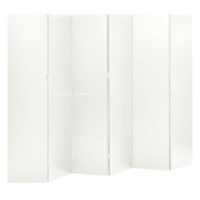 vidaXL 6-Panel Room Divider White 94.5"x70.9" Steel