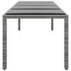 vidaXL Garden Table Gray Poly rattan, powder-coated steel, tempered glass