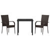 vidaXL Garden Dining Set 5 pcs Black Powder-Coated Steel