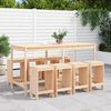vidaXL Garden Bar Set Natural Brown Solid pine wood Large - Table for 8