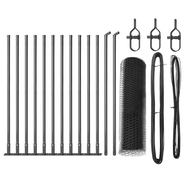 vidaXL Fence Post Grey 82.02 x 1.64 ft (0.51 in mesh) Steel