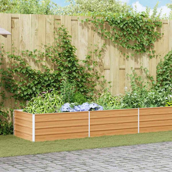 vidaXL Garden Raised Bed Silver Galvanized Steel Extra Large