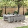 vidaXL Garden Dining Set 9 pcs White Polt rattan