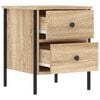 vidaXL Bedside Cabinet Sonoma Oak Engineered Wood, Iron Adjustable Feet