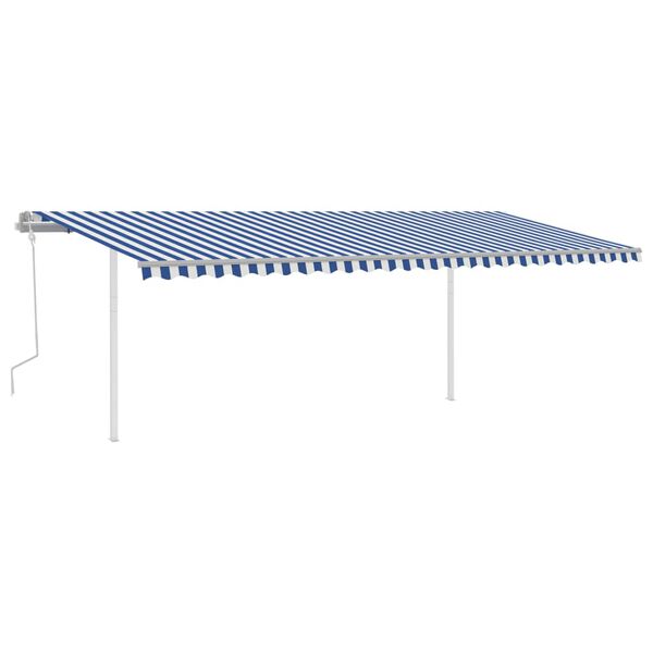 vidaXL Retractable Awning Blue and White