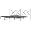 vidaXL Bed Frame Black Powder-Coated Steel Double Bed Frame
