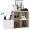 vidaXL Hall Shoe Cabinet White and Sonoma Oak Engineered wood Medium