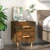 vidaXL Bed Cabinet Smoked Oak Engineered wood and solid eucalyptus wood
