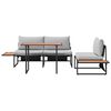 vidaXL Garden Dining Set 3 pcs Light gray Steel