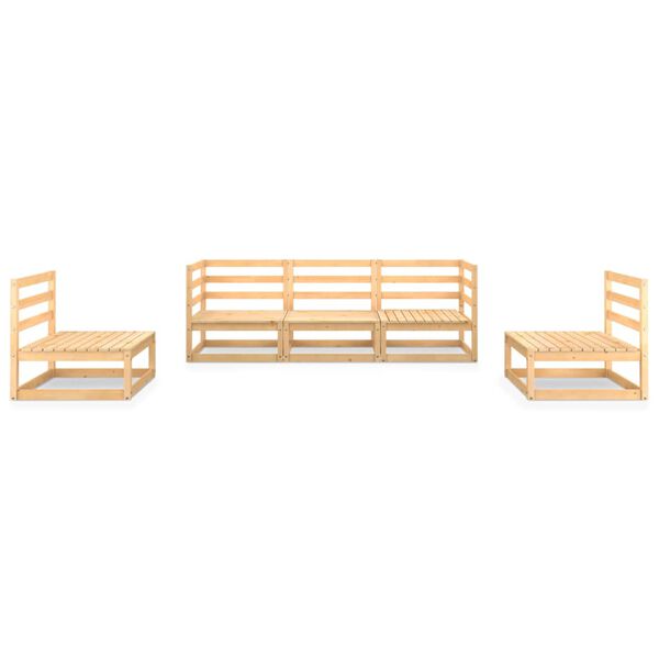 vidaXL Garden Lounge Set Natural wood Solid pine wood Medium Modular