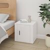 vidaXL Bedside Cabinet High gloss white Engineered wood Compact Cabinet