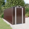 vidaXL Garden Shed Dark Brown Galvanized Steel 75.6 x 205.5 x 87.8 in
