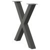 vidaXL Dining Table Leg Set of 2 Anthracite Powder-coated steel Standard