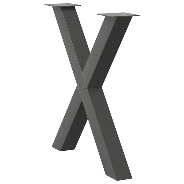 vidaXL Dining Table Leg Set of 2 Anthracite Powder-coated steel Standard
