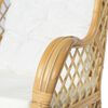 vidaXL Sofa Cream White, Natural Natural Rattan, Linen Standard Simple