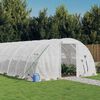 vidaXL Greenhouse White Polyethylene (PE), Galvanized Steel 14x4x6.6 ft