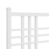 vidaXL Bed Frame White Steel Double Bed Frame Rectangular