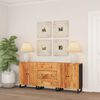 vidaXL Sideboard Set of 3 Natural wood Solid Acacia wood Standard