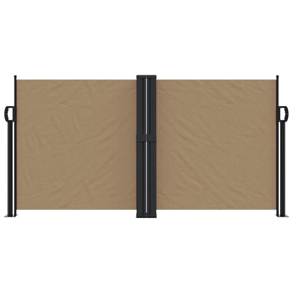 vidaXL Retractable Side Awning Taupe Polyester with PU coating, Steel