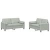 vidaXL Sofa Set Light grey 100% polyester velvet, metal, textilene, plywood