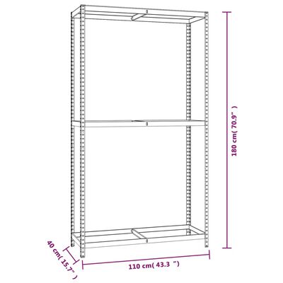 vidaXL 2-Layer Tire Racks 3 pcs Silver 43.3"x15.7"x70.9" Steel