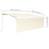vidaXL Manual Retractable Awning with Blind 13.1'x9.8' Cream