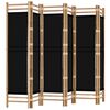 vidaXL Folding 6-Panel Room Divider 94.5" Bamboo and Canvas