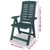 vidaXL Garden Chair Set of 4 Green Plastic Standard Foldable