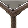 vidaXL Garden Table Brown Poly Rattan, Tempered Glass, Powder-Coated Steel
