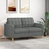 vidaXL 2-seater Sofa Dark Grey Polyester 55.1 in Seat width Durable