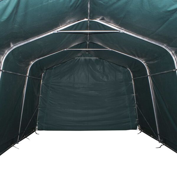 vidaXL Livestock Tent Dark Green PVC 10.8x15.7ft Detachable